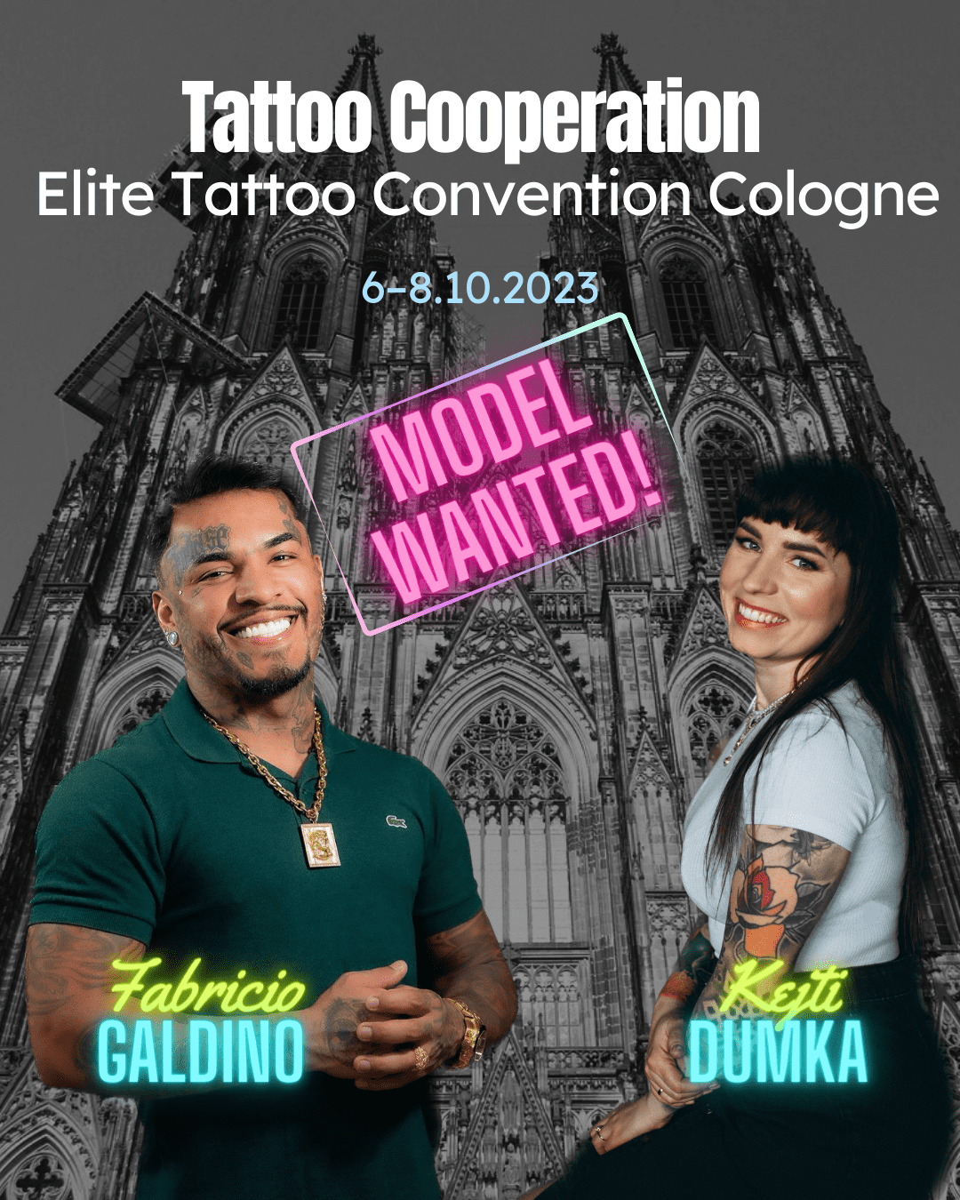 PILNE! Szukamy modela na Elite Tattoo Convention w Köln. Szansa na  niepowtarzalny tatuaż od Kejti Dumki i Fabricio Galdino